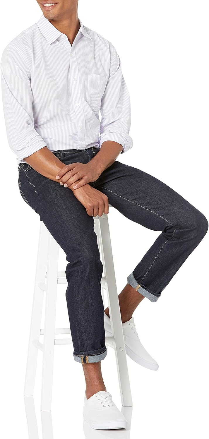 Amazon Essentials Men's Regular-Fit Long-Sleeve Casual Poplin Shirt - Image 5