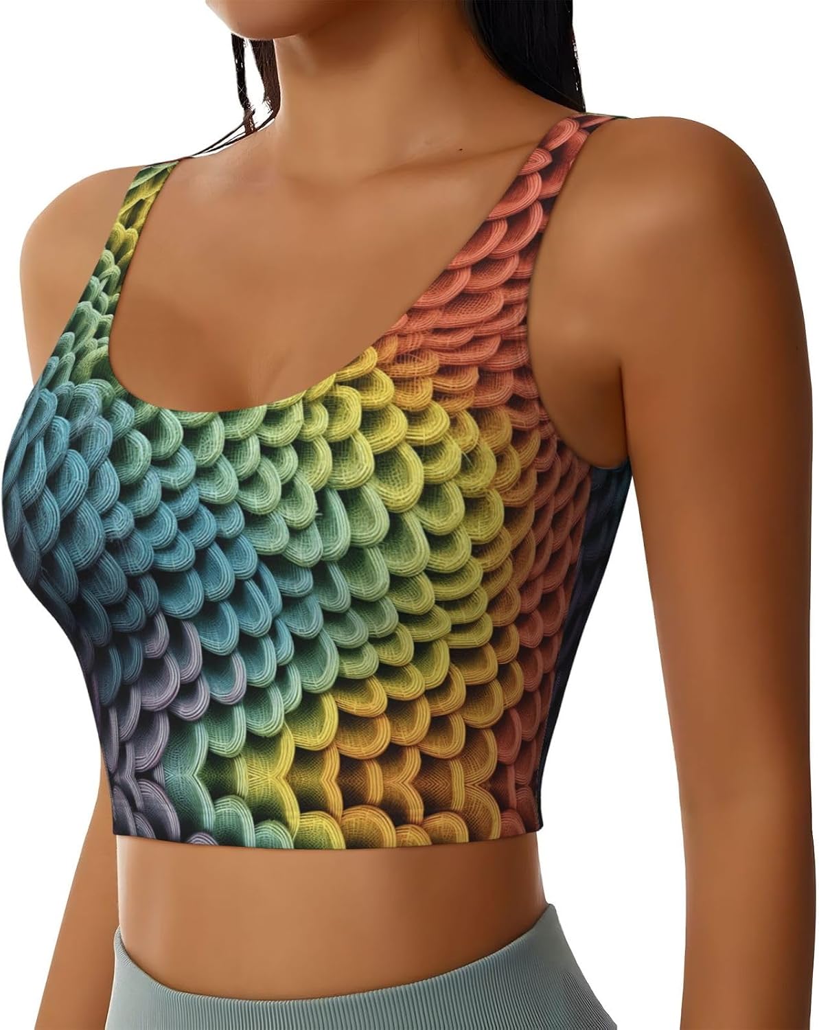 Dragon Scale wall Women's Sports Bras - High Support Workout Tops for Women