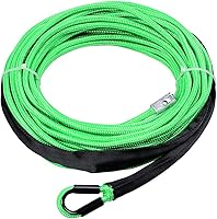 Vista 15 de Cuerda de cabrestante sintética amarilla de 50 pies x 1/4 + guía Hawse + tope de goma para ATV UTV SUV camión KFI Ramsey