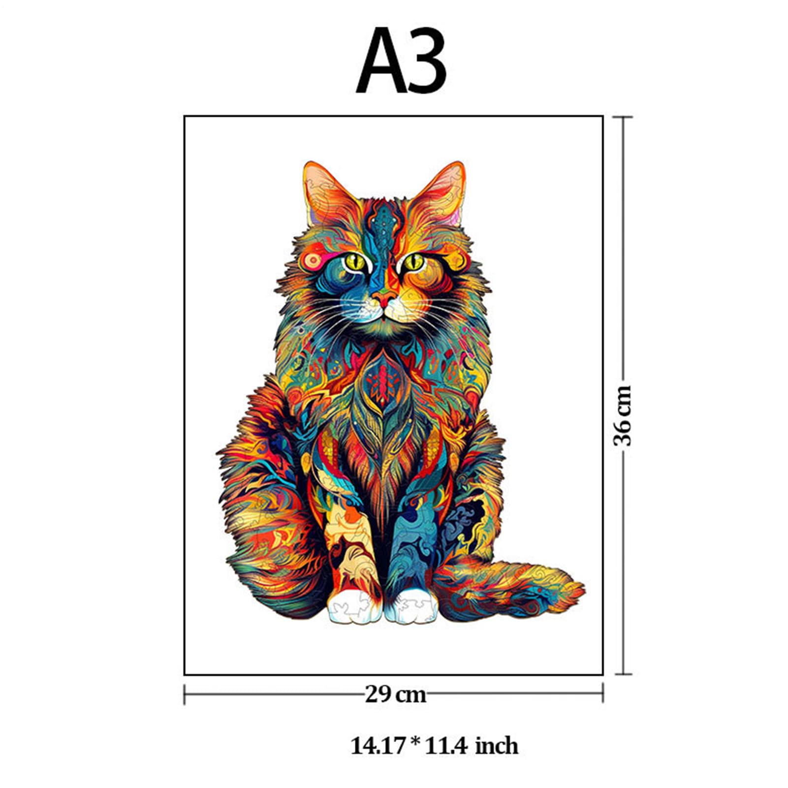Puzzle in legno per adulti,Puzzle con gatti - in legno a forma di gatto