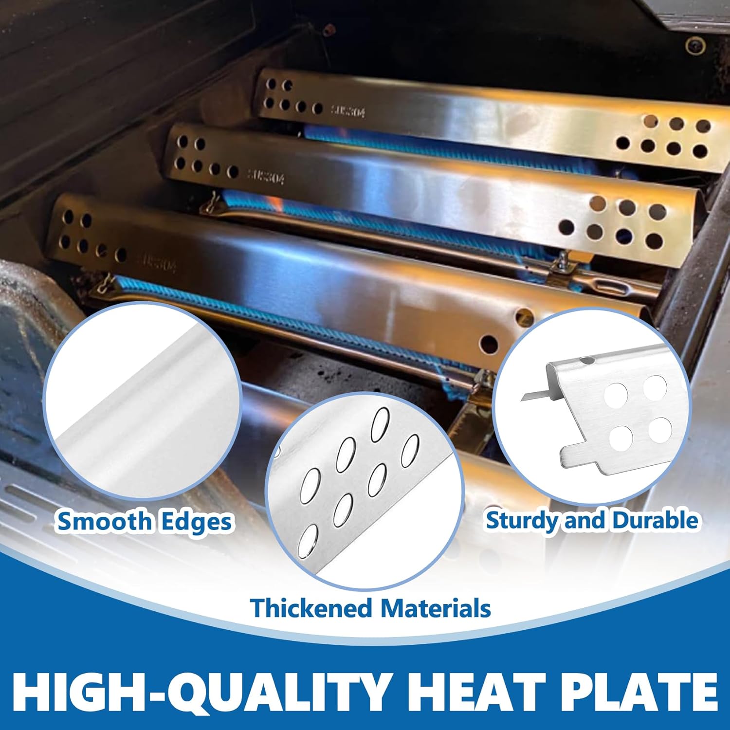 SafBbcue 463274419 Grill Parts Kit Replacement for Charbroil 463243518 463243519 463275717 463275517 Heat Plates G470-0004-W1 Cooking Grates G470-0003-W1 G470-0002-W1 G321-0005-W1 Burner G470-5200-W1