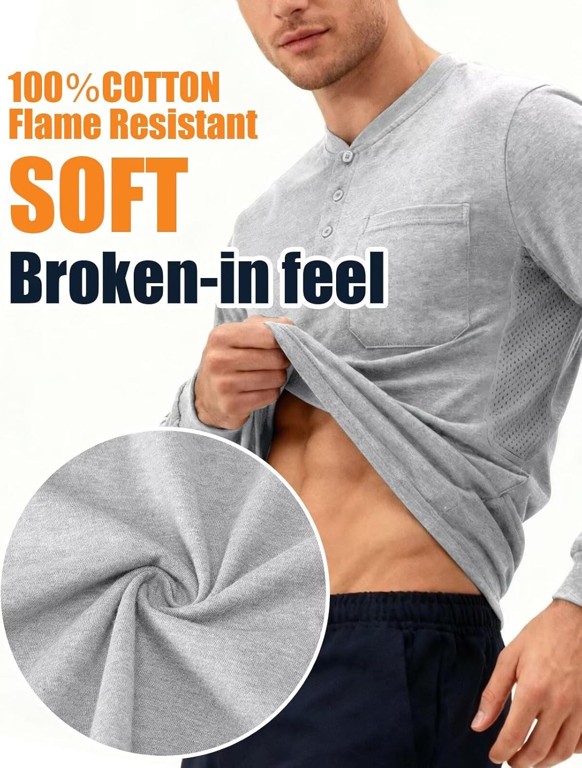 FR Shirt with Mesh Vents 5.5oz Lightweight Flame Resistant Shirt 100% Cotton Breathable Welding Shirt - Image 3