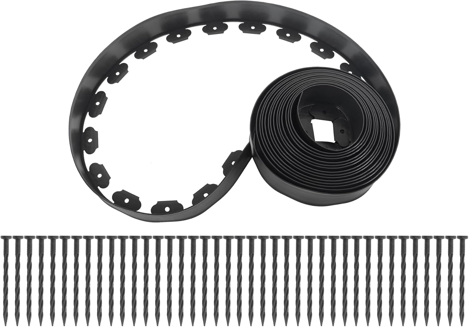 HOSTIC 3in x 40ft Gardens Edging Border, Garden Separation Strip, Lawn Edgings Kit, for Flower Beds Lawns Yard Pathway, with 40 Spikes