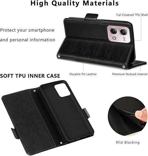 Miniatura 4 de Funda para Motorola Moto G Stylus 5G 2023, con ranuras magnéticas de cuero para tarjetas, cartera, funda protectora de TPU con función atril, funda