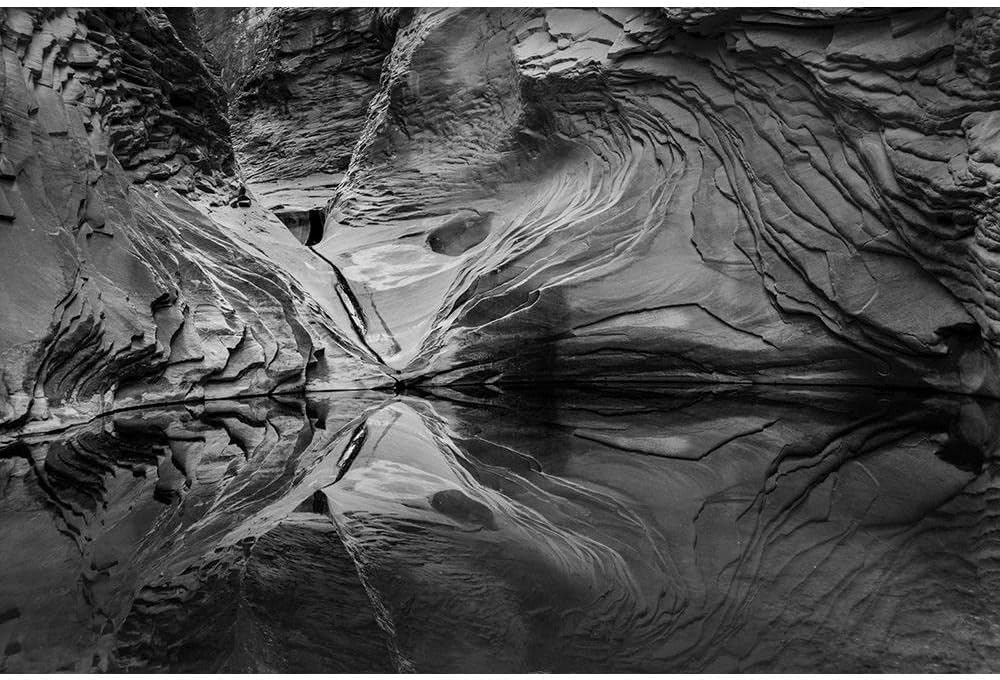 ArtDirect Abstract black and white reflection in North Canyon-Grand Canyon National Park-Arizona-USA 24x17 Black Modern Wood Framed with Double Matting Museum Art Print by Garber, Howie