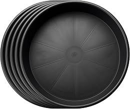 Plant Pot Saucers 18cm 25cm 30cm 35cm 40cm 45cm 50cm – Black Round Drip Tray Base/Plant Tray for Pots – Multi Pack 1–100 (Ø 35cm, Pack of 5)