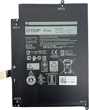 YX0XH Laptop Battery 34Wh 4250mAh 7.6V Compatible with Dell Latitude 7285 2-in-1 Series YXOXH OWYCVV 0WYCVV WYCVV C668F 0C668F