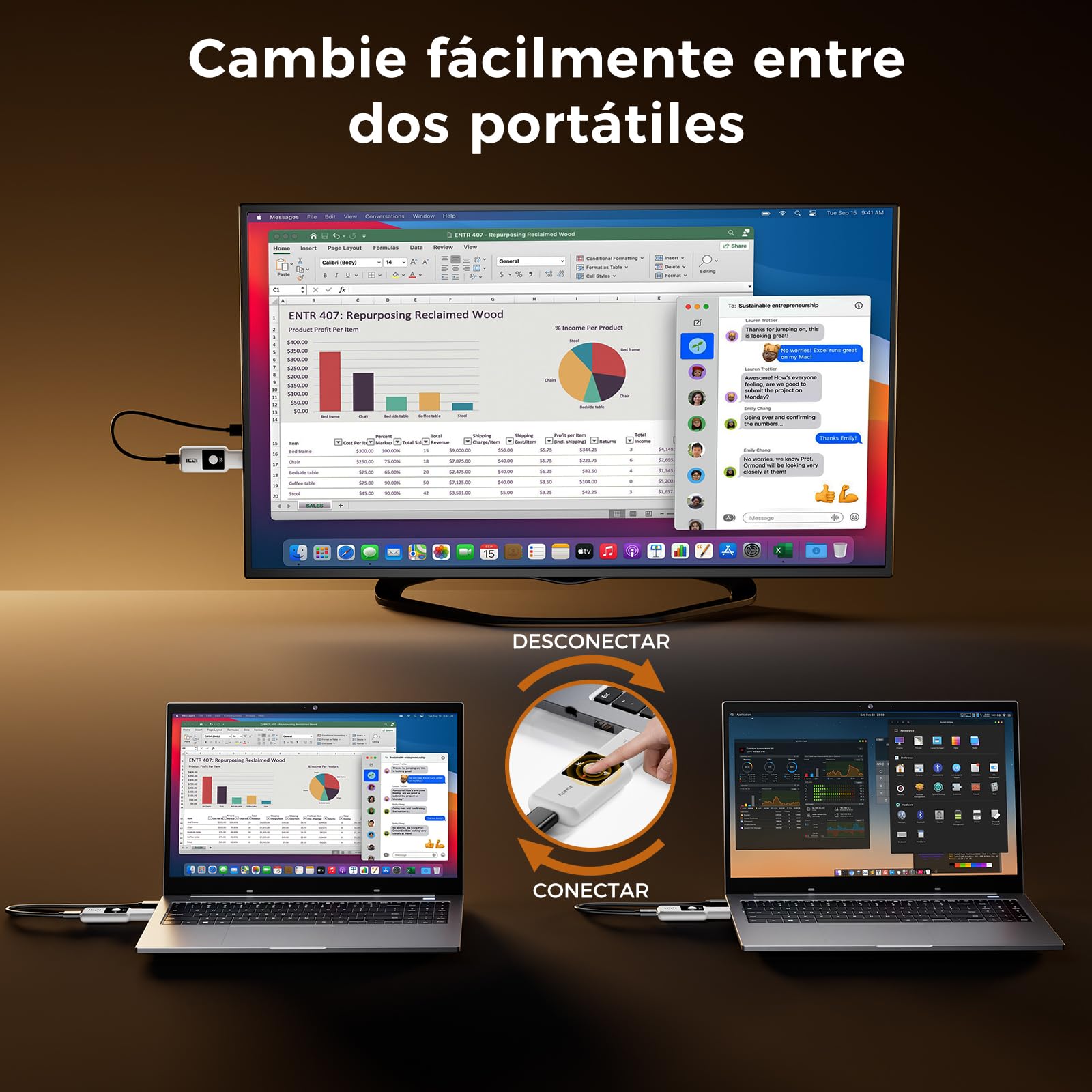 ICZI HDMI Inalámbrico, Transmisor y Receptor, 1080P 60Hz Full HD Baja Latencia, Plug & Play para PC, Portátil, TV y Proyector, para Cine en Casa, Salas de Conferencias y Juegos con Pantalla LED