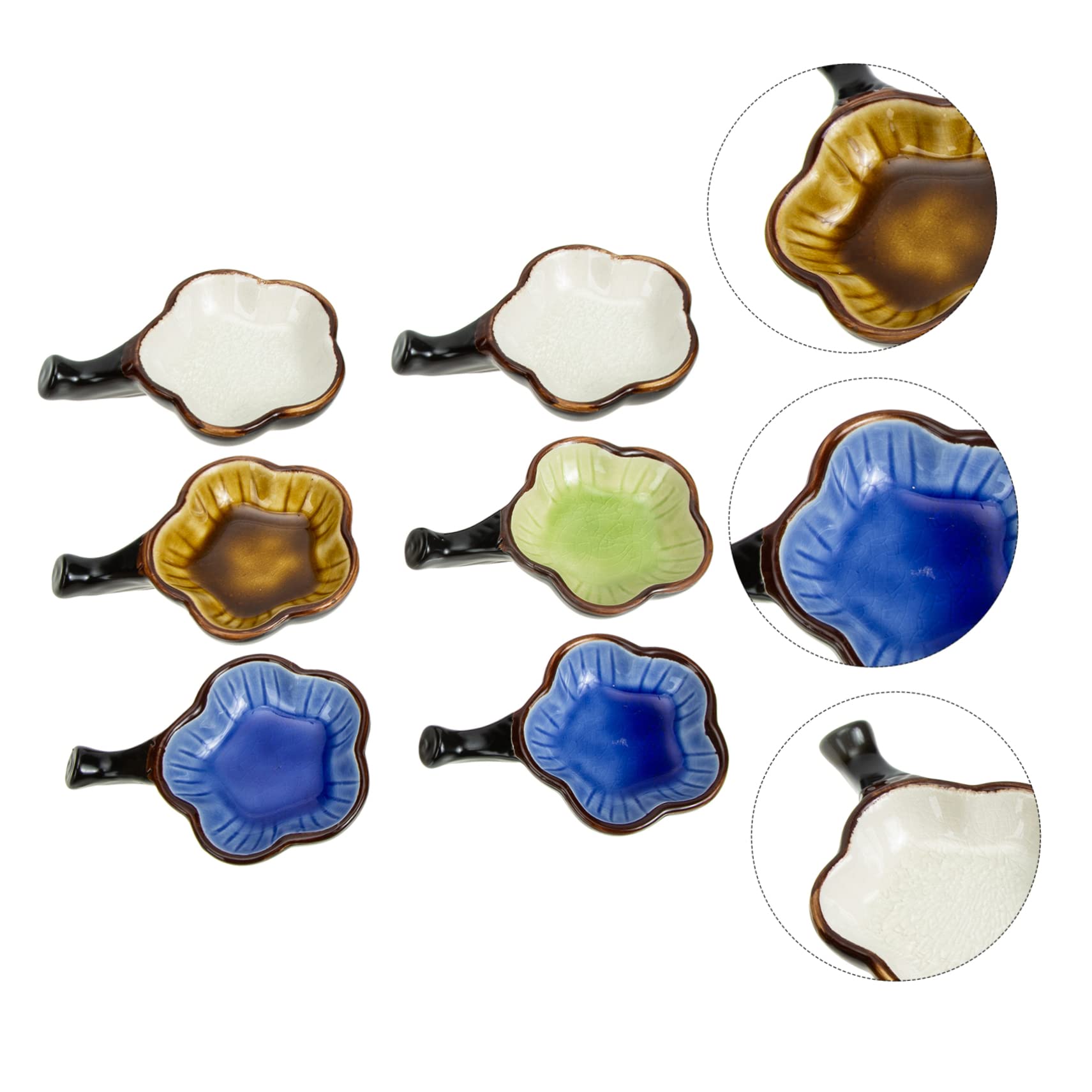 DOITOOL 6pièces Céramique Pot à Eau Soucoupe pour Calligraphie Chinoise Papeterie Étude Pot à Stylos De Bureau