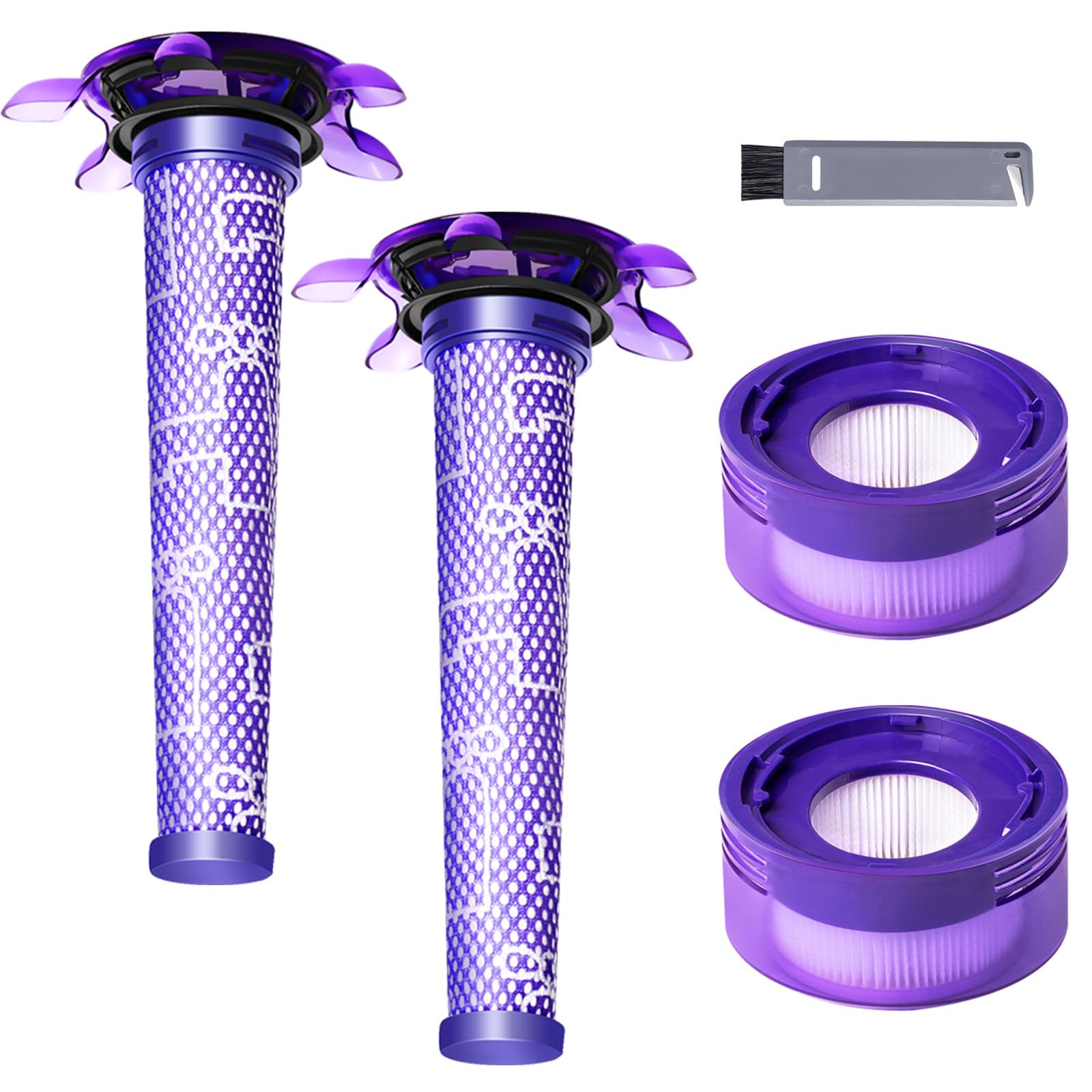 HEPA Filter Replacement Kit For Dyson V7, V8 Animal, V8 Absolute & Sv10 Cordless Vacuum Cleaners, Replaces 965661-01 & 967478-01 (V8 Slim 4P)