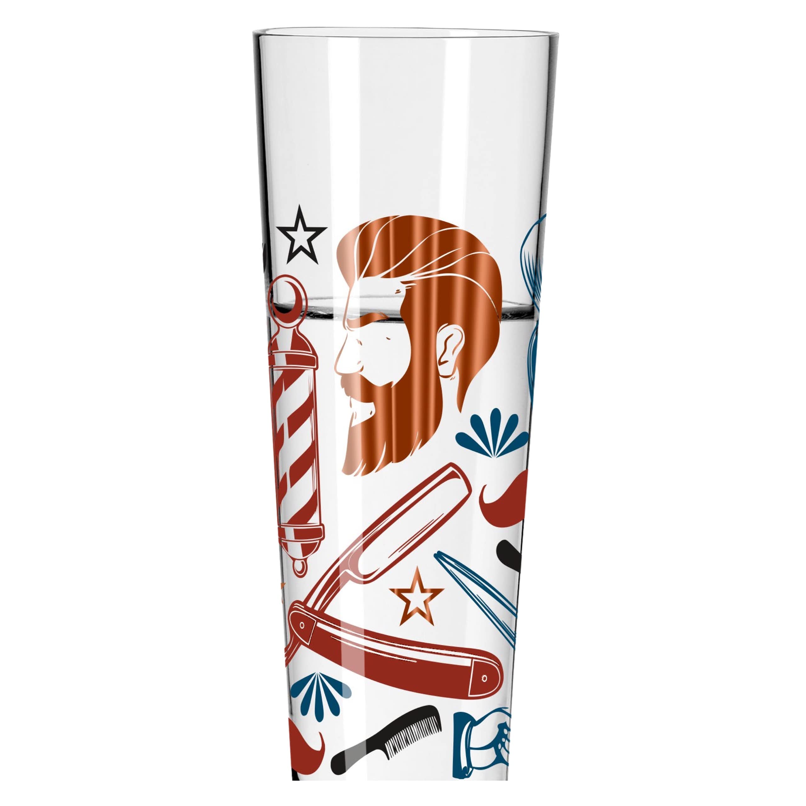 Ritzenhoff 3471002 Verre à Bière De 300 Ml - Lot De 2 - Série Brauchzeit, Motif N° 2 - Eau, Multicolore - Fabriqué En Allemagne