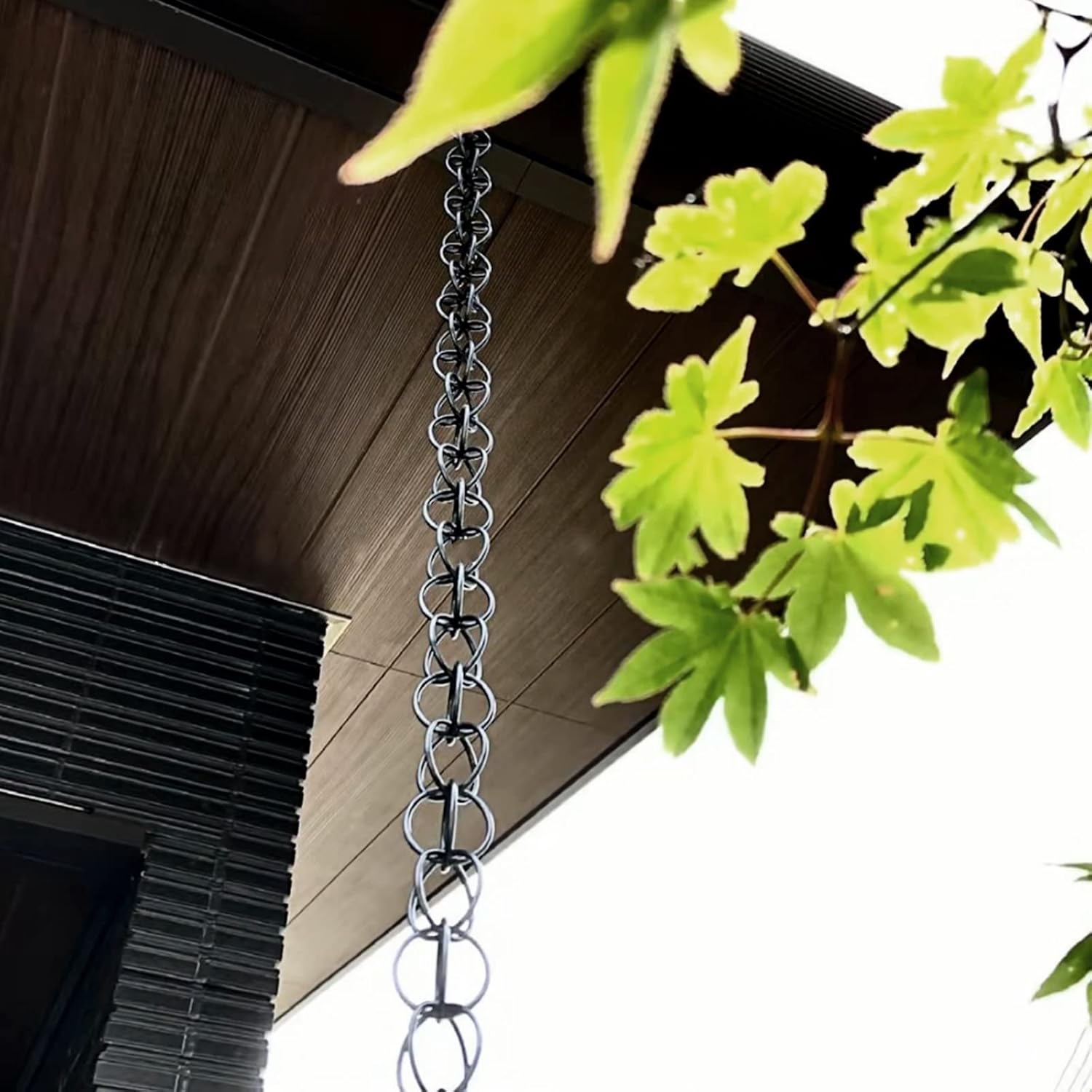 Rain Chains Double Loop Rain Chains, Eaves Drainage Chain Link for Villa Temple Homestay, Customizable Length Rain Guide Chains, Outdoor Decor Rain Chime,240cm(8ft)