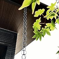 Vista 3 de Rain Chains Double Loop Rain Chains, Eaves Drainage Chain Link for Villa Temple Homestay, Customizable Length Rain Guide Chains, Outdoor Decor Rain