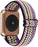 Vista 8 de Correa de reloj elástica ajustable compatible con Apple Watch de 1.49", 1.57", 1.61" (38 mm- 40 mm- 41 mm), pulsera elástica de nylon para mujer