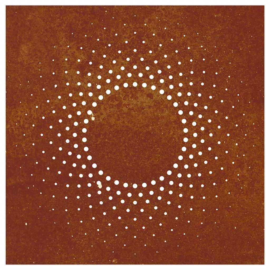 Decoración de pared de jardín de acero corten, diseño de sol, 55 x 55 cm, acero inoxidable resistente a la intemperie, para valla y jardín, decoración para terraza y entrada