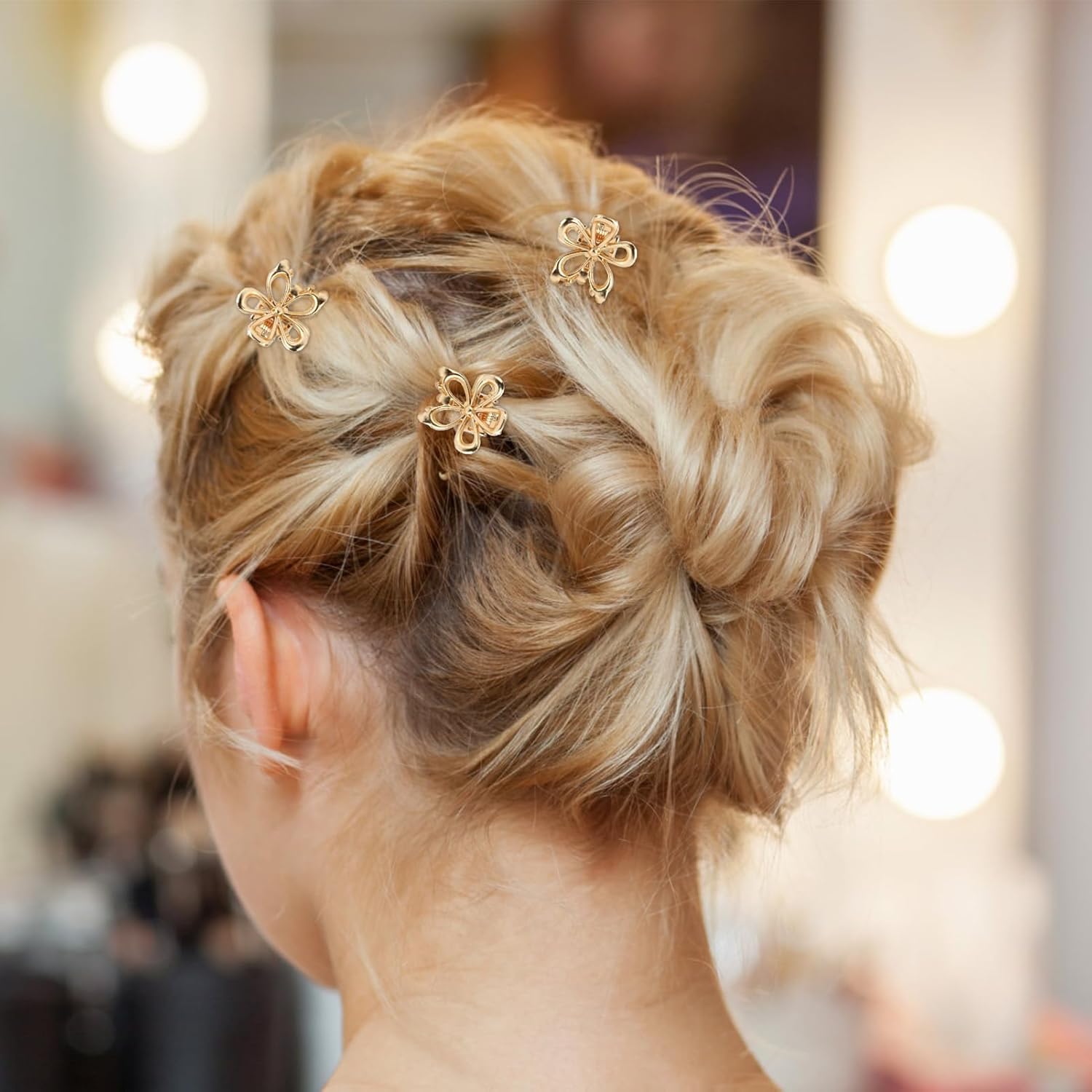 20 Pack Small Gold Flower Hair Clips for Women Girls, Tiny Metal Claw Clips with Sparkling Floral Design, Nonslip Bangs Accessories, Cute Floral Hair Decorations, Mini Christmas Holiday Gift Set - Image 7