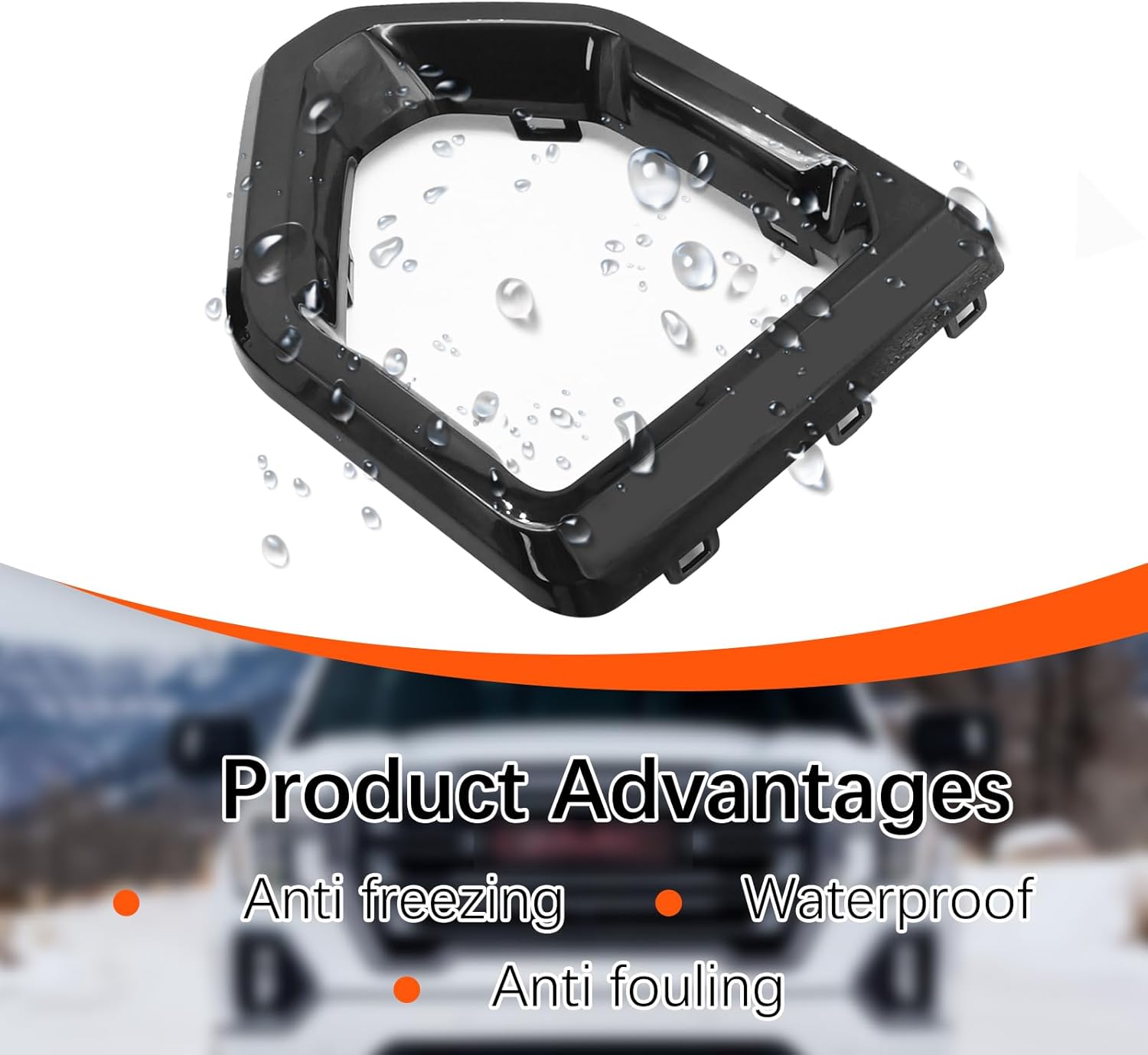 84176753 1 Pair Front Fog Light Bezel Cover Exterior Trim, Replacement for GMC Sierra 1500 2019-2021, Replacement for GMC Sierra 1500 Denali 2019-2021, Replaces 84176752