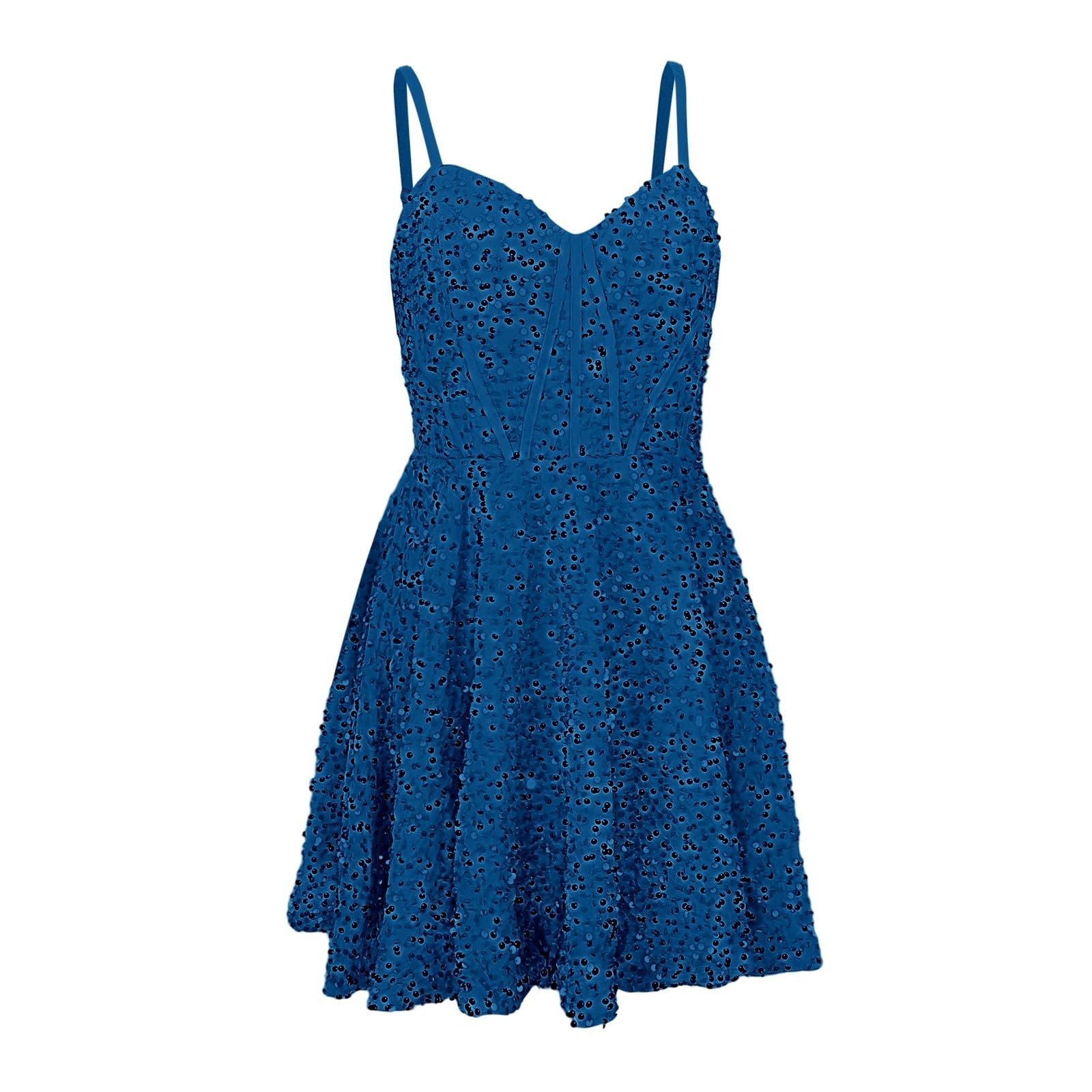 Generisch Vestido con purpurina para mujer, tirantes finos, lentejuelas, corto, vestido de fiesta de cumpleaños, cóctel, fiesta, hombros descubiertos, vestido de fiesta, vestido de lentejuelas