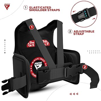 RDX Boxing Body Protector, MMA Kickboxing Muay Thai Boxing Chest Guard, Sparring Training Heavy Punching, Kara Adjustable Strike Shield, Martial Arts Upper Body Ribs Protection Pad, Taekwondo Vest