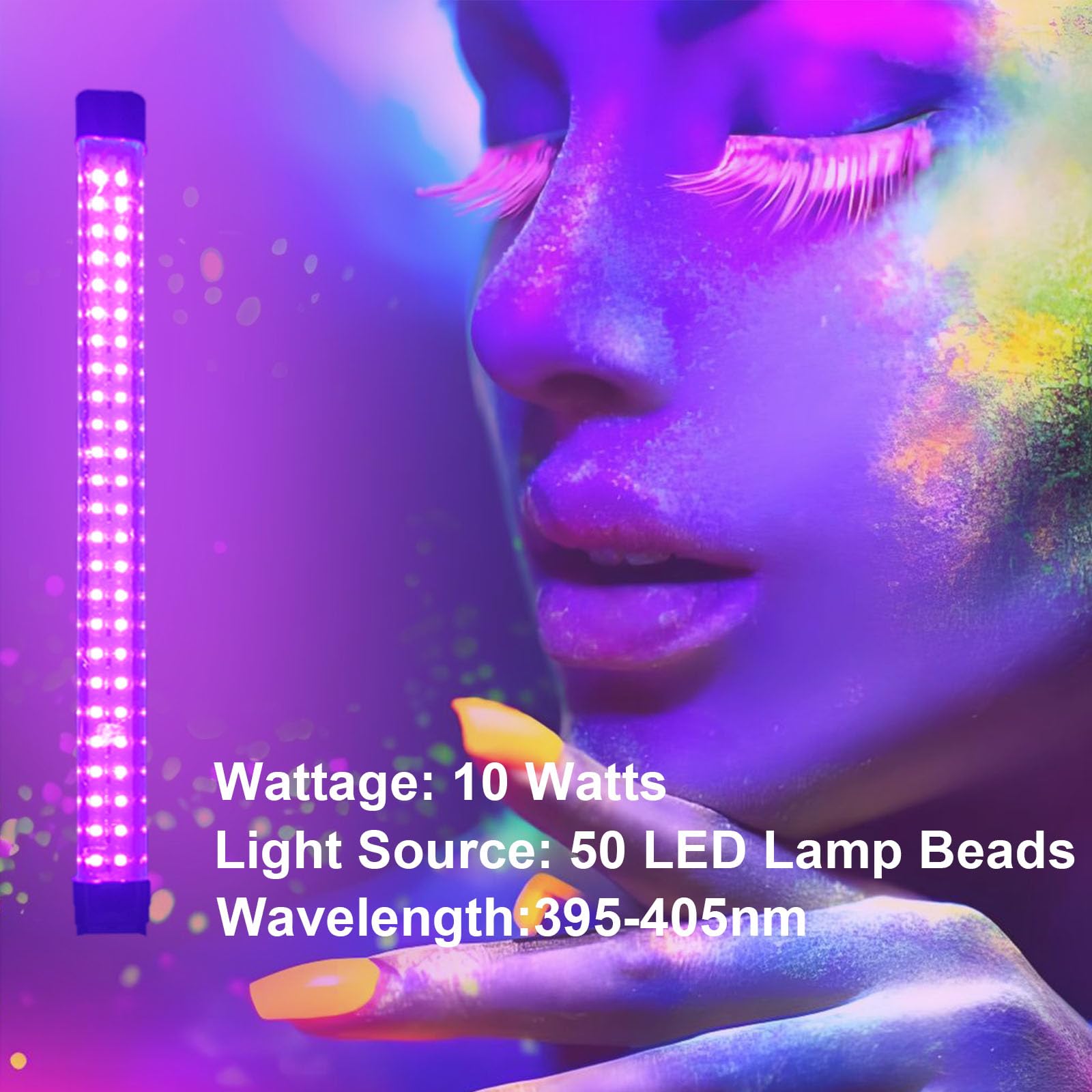 2 Pièces 10W LED Lumiere Noir e, Barre de Lumières UV, Neon Lumier e Noire, Barres de lumière Noire Portable, 5V Port USB 385-405 NM pour Halloween,Noël Soirée,Body Painting Peinture,DJ Disco