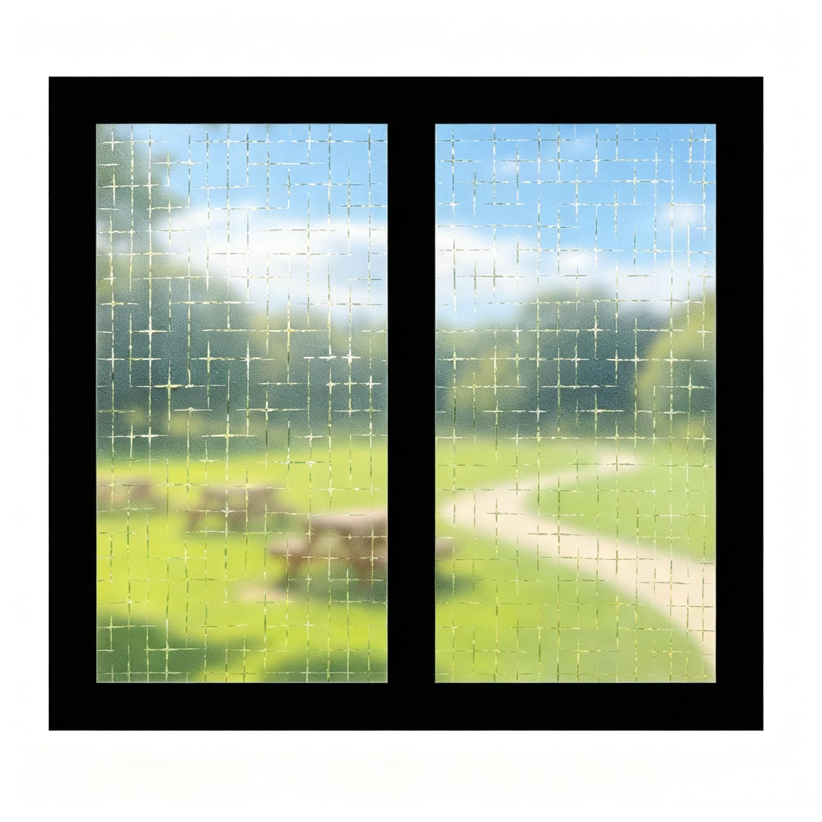 Fensterfolie Blickdicht Sichtschutzfolie Fenster 110 x 210 cm Wiederverwendbare Anti-Uv Sichtschutzfolie Statisch Haftend Ohne Kleber für Zuhause Büro Badezimmer Küche, Stern
