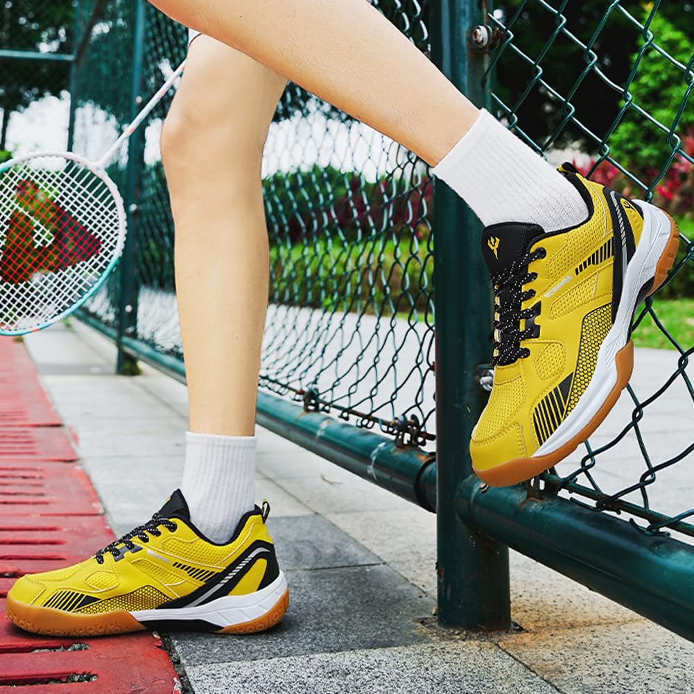 Zapatillas de Bádminton Transpirables para Hombre y Mujer, Malla Ligera, Entresuela MD Reactiva y Placa de Control Torsión