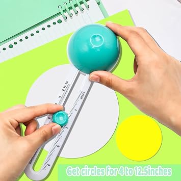 Circle Cutter, Craft Circle Cutters for Crafts, Cut Diameter 4'' to 12.5'' | Paper Circle Cutter with 3 Blades, Circular Paper Cutters, Adjustable Circles Cutter Tool for Papers, Compass Cutting Tool