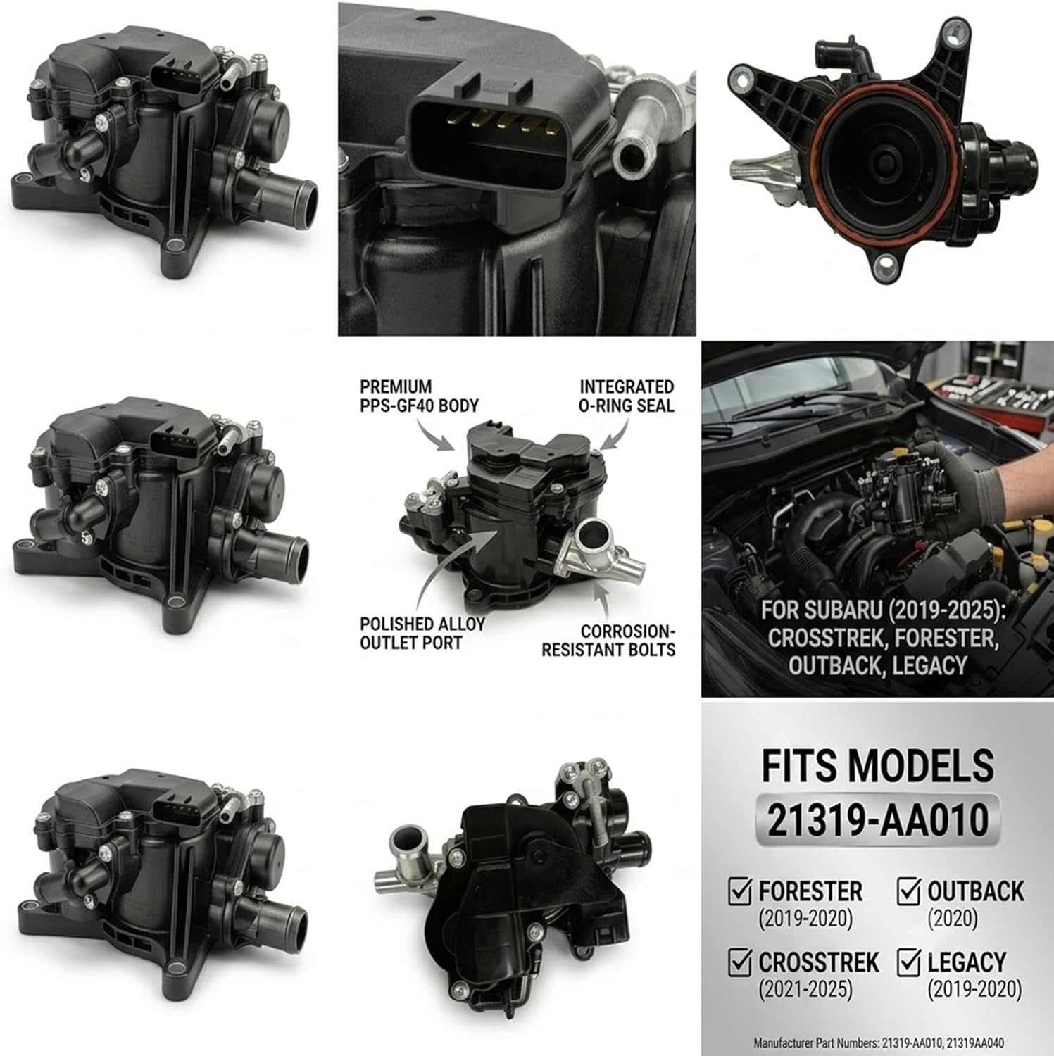 21319-AA010 HVAC Heater Control Valve Replacement for Subaru Crosstrek 2021-2025, Forester 2019-2020, Legacy 2019-2020, Outback 2020 2.5L, Engine Coolant Control Valve Replaces 21319AA010 21319AA040
