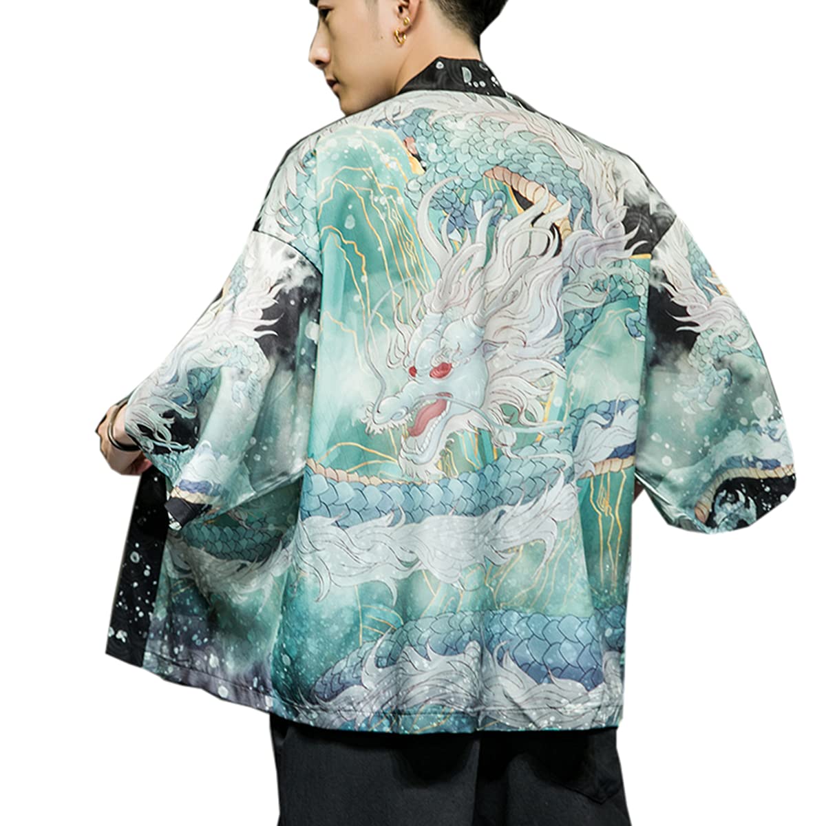 Seidarise Men's Haori Jacket Kimono Cardigan Yukata Noragi Happi Coat