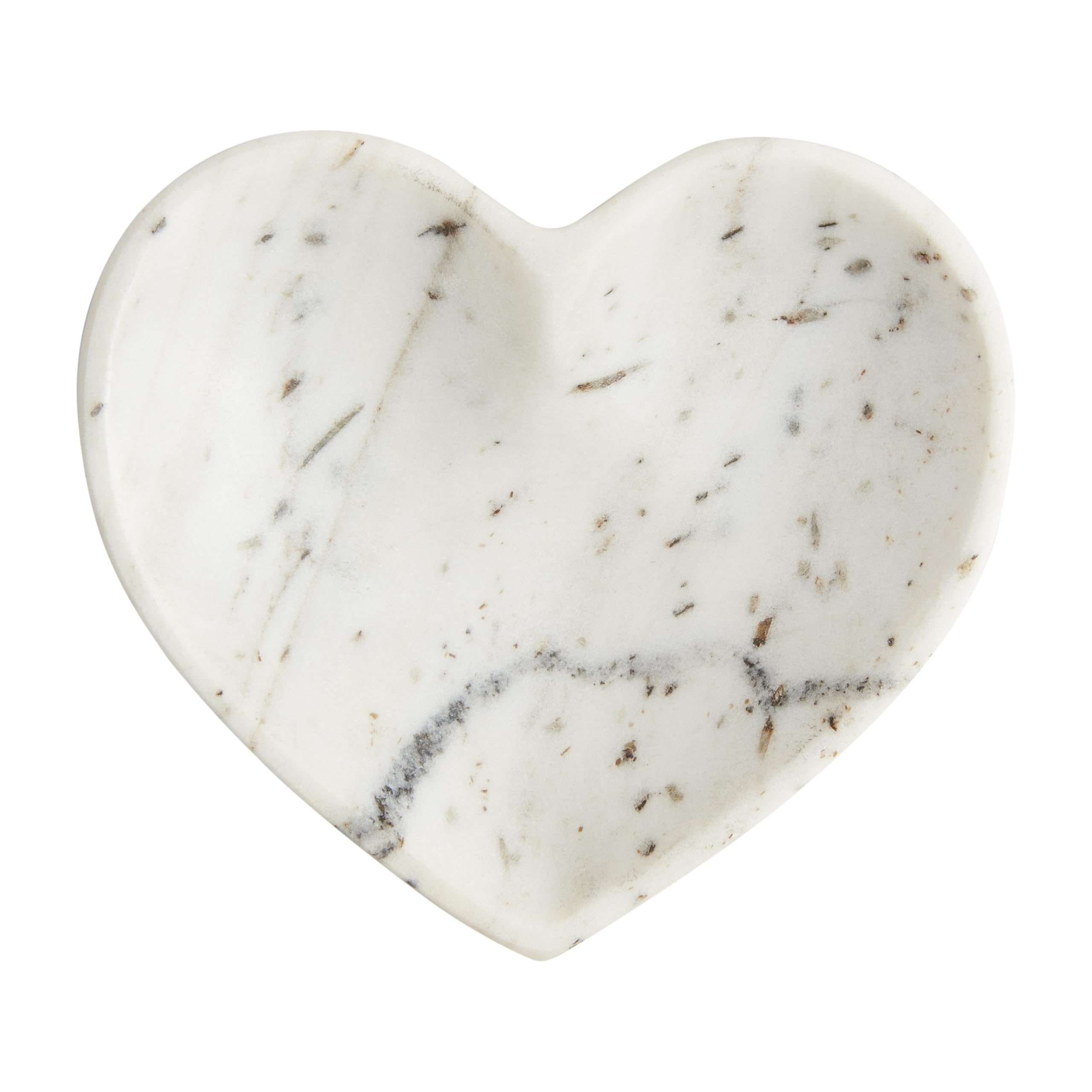 Plat à bijoux en marbre cœur blanc Mud Pie, vide-poche coupelle bague