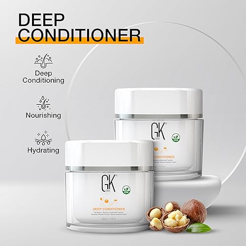 Miniatura 4 de GK HAIR Global Keratin Deep Conditioner Masque Paquete de 2 (7.05 fl oz7.05 oz) Máscara de tratamiento de reparación hidratante intensa para