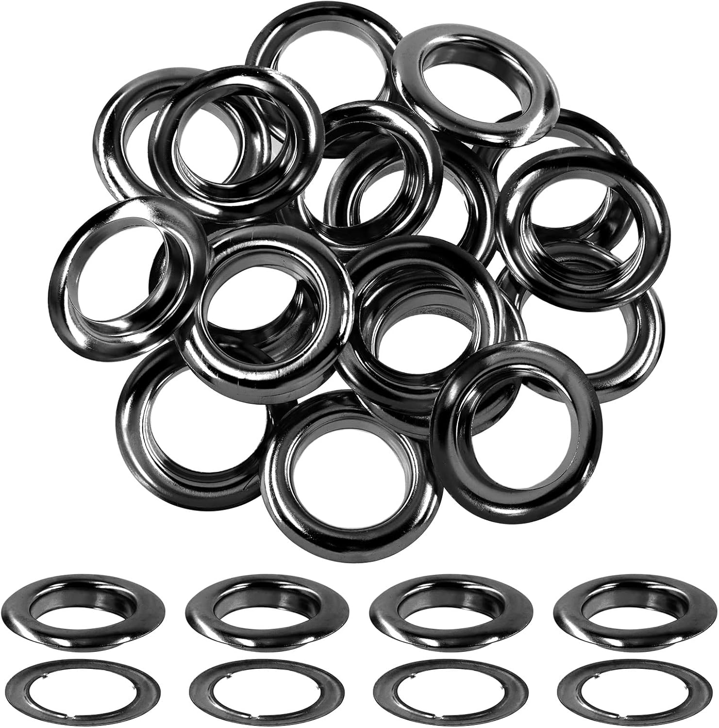 Hilitchi 40Pcs 1 Inch 25mm GunBlack Thicken Grommet