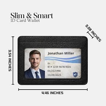 Slim Card Holder Wallet with Cash Pocket, Minimalist RFID Blocking Wallet, Compact Lightweight Everyday Carry Design