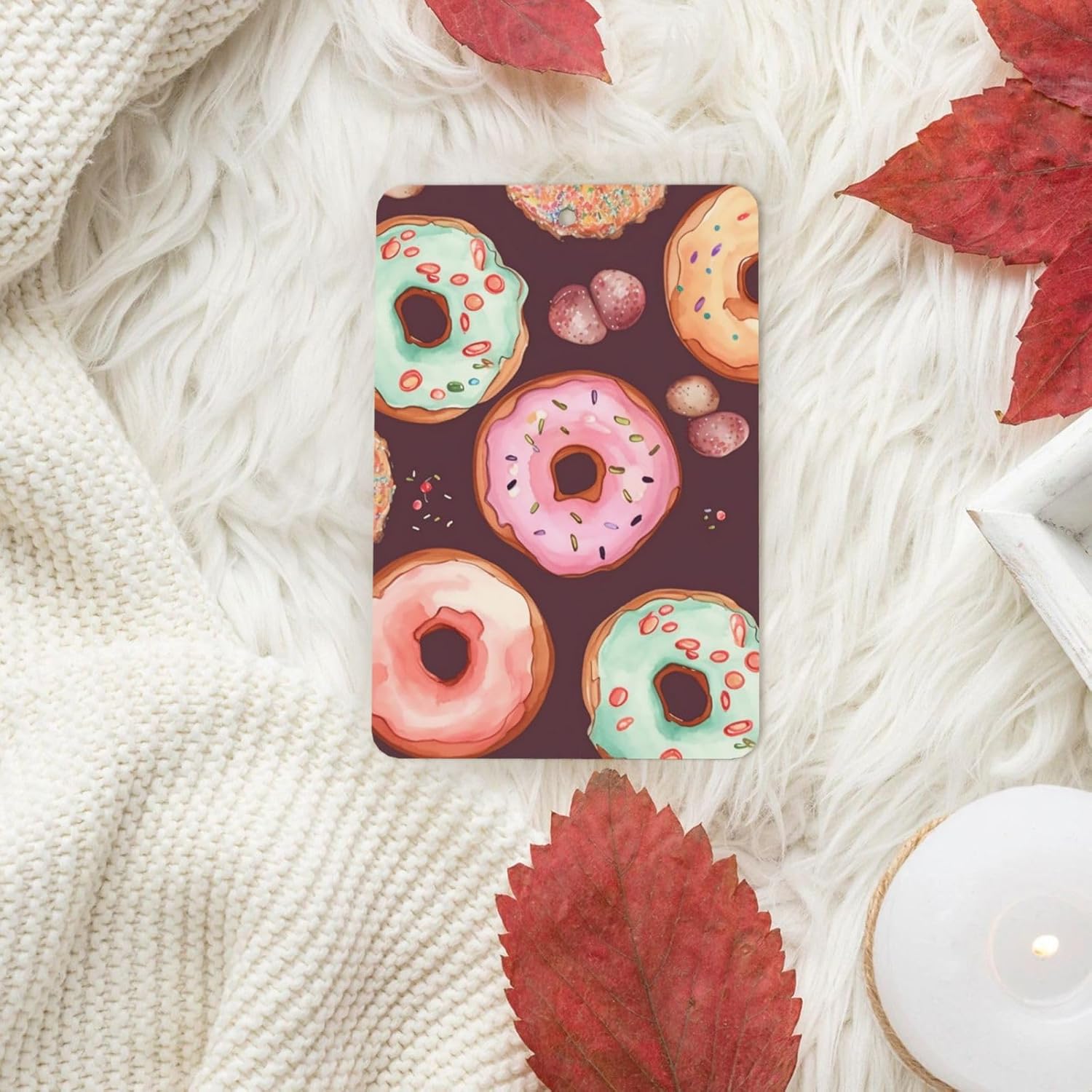 Car Air Freshener 24 PCS Pretty donuts Hanging Car Air Fresheners Auto Interior Decor Card Freshener Strong Scented Card Lavender Cars Scents for Office Bedroom Close Drawer Rectangle