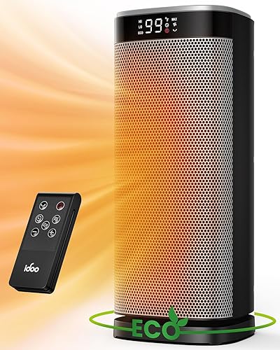 iDOO Calentadores de espacio para uso en interiores, calentador portátil para oficina, dormitorio pequeño y habitación grande, calefacción eléctrica