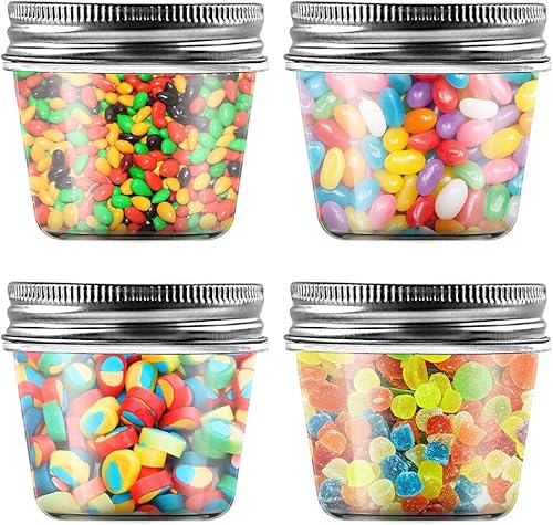 Vista 6 de Novelinks - Recipientes de plástico transparente de 4 onzas fluidas con tapas de rosca; envases de plástico vacíos, redondos y rellenables