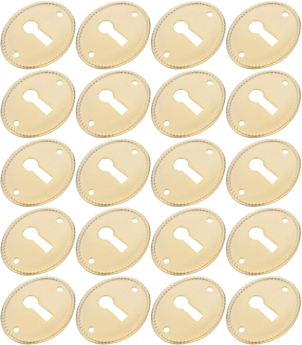 20pcs Keyhole Cover Plates Oval for Furniture Antique Iron