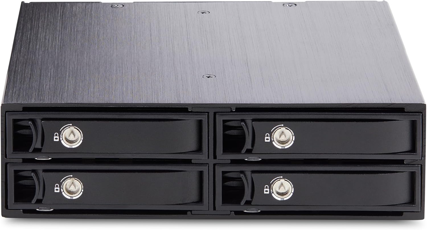 StarTech.com 4-Bay Backplane for U.2 Drives, Fits in a 5.25inch Bay, Mobile Rack Enclosure for 2.5inch U.2 (SFF-8639) NVMe SSDs, Includes Mini-SAS HD Cables/Removeable Trays (4U2525-SAS-BACKPLANE) - Image 3