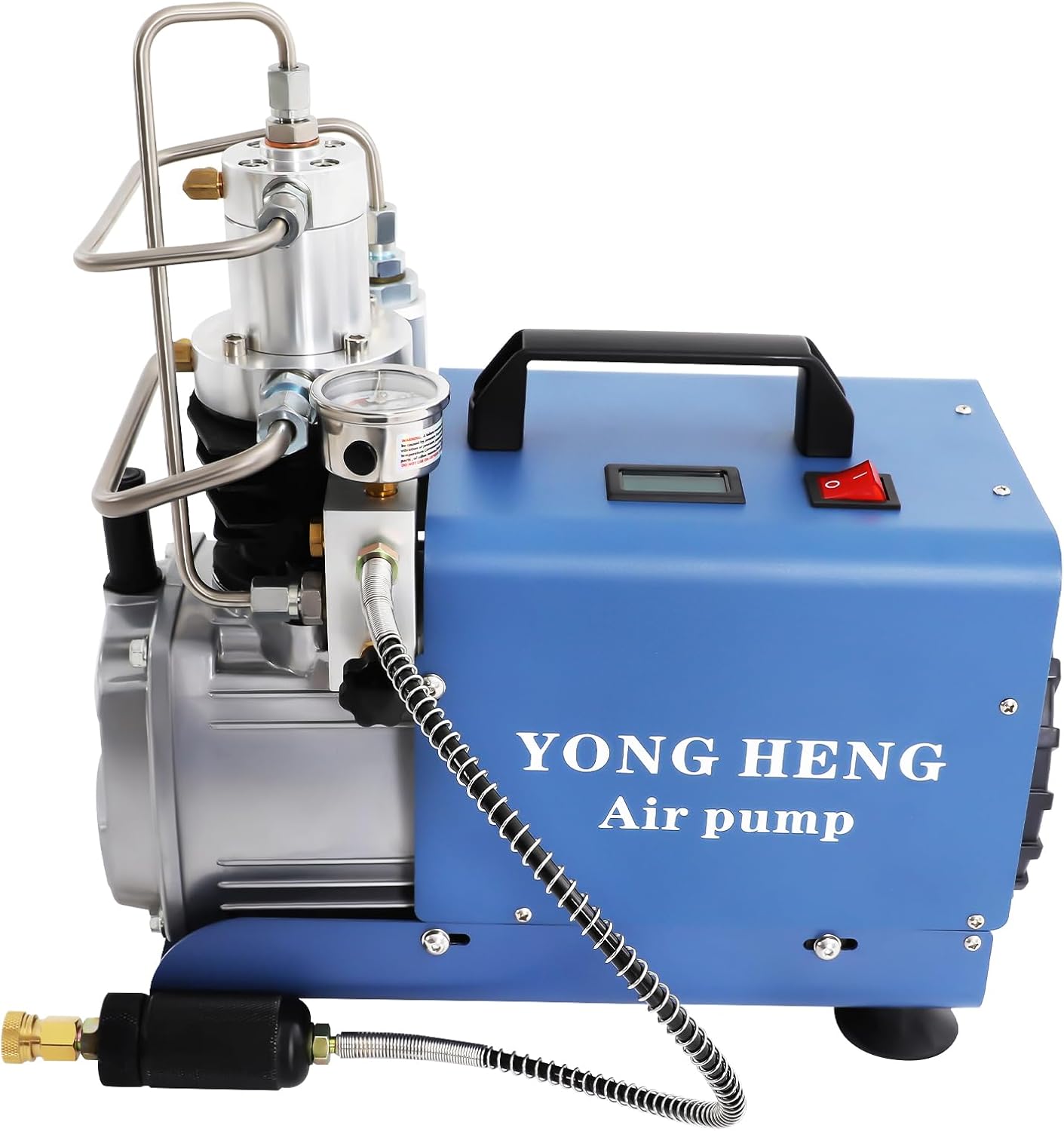 High Pressure Air Compressor 30MPA/4500PSI, 13.2GPM Air Flow Rate, 2-Stage PCP Compressor, 1.8KW Air Compressor Pump for Air Tightness Test, Pipeline Pressure Test