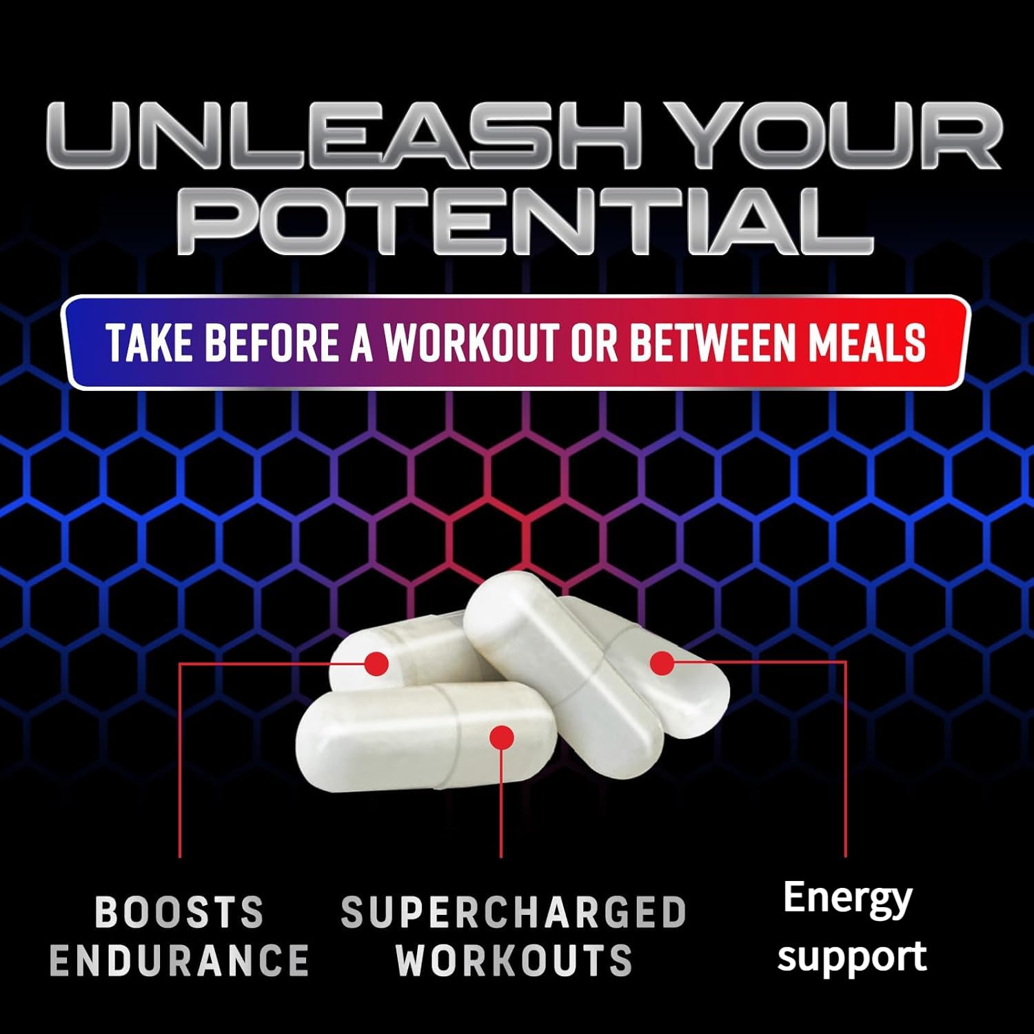 Potenciador de óxido nítrico súper potente - Energía natural y soporte muscular - Alivia el dolor del entrenamiento - Pre-entrenamiento avanzado para hombres y mujeres