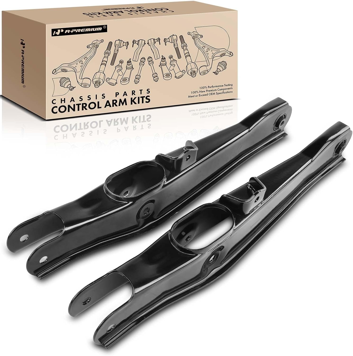 A-Premium 2 x Rear Lower Rearward Control Arm, with Bushing, Compatible with Chrysler 200 2011-2014, Sebring 2007-2010 & Dodge Avenger 2008-2014