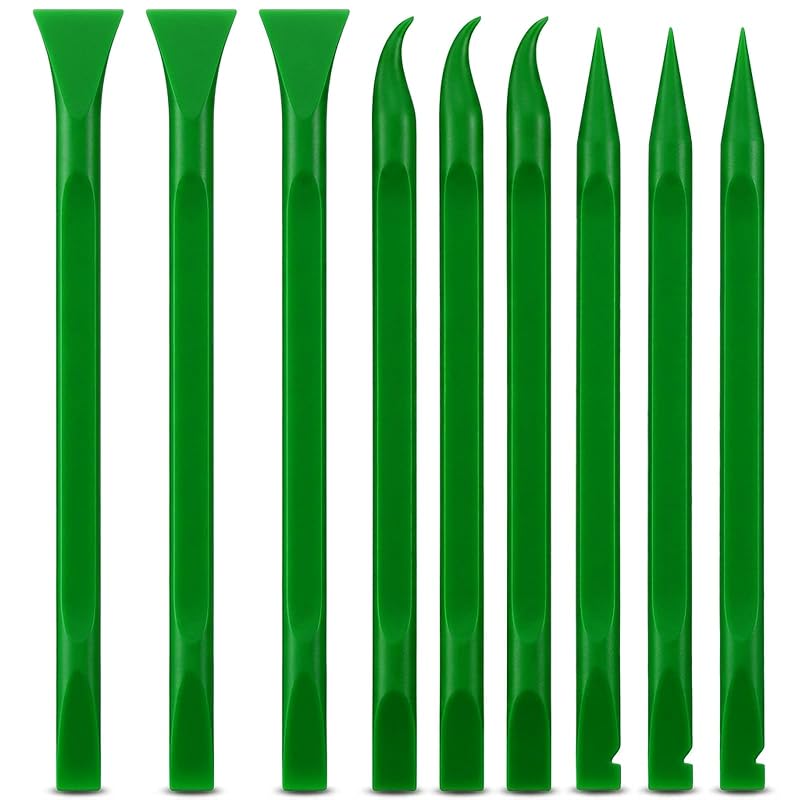 Kit de raspadores para limpeza de frestas Mozeat Lens, plástico com fibra de carbono, verde, 9 peças