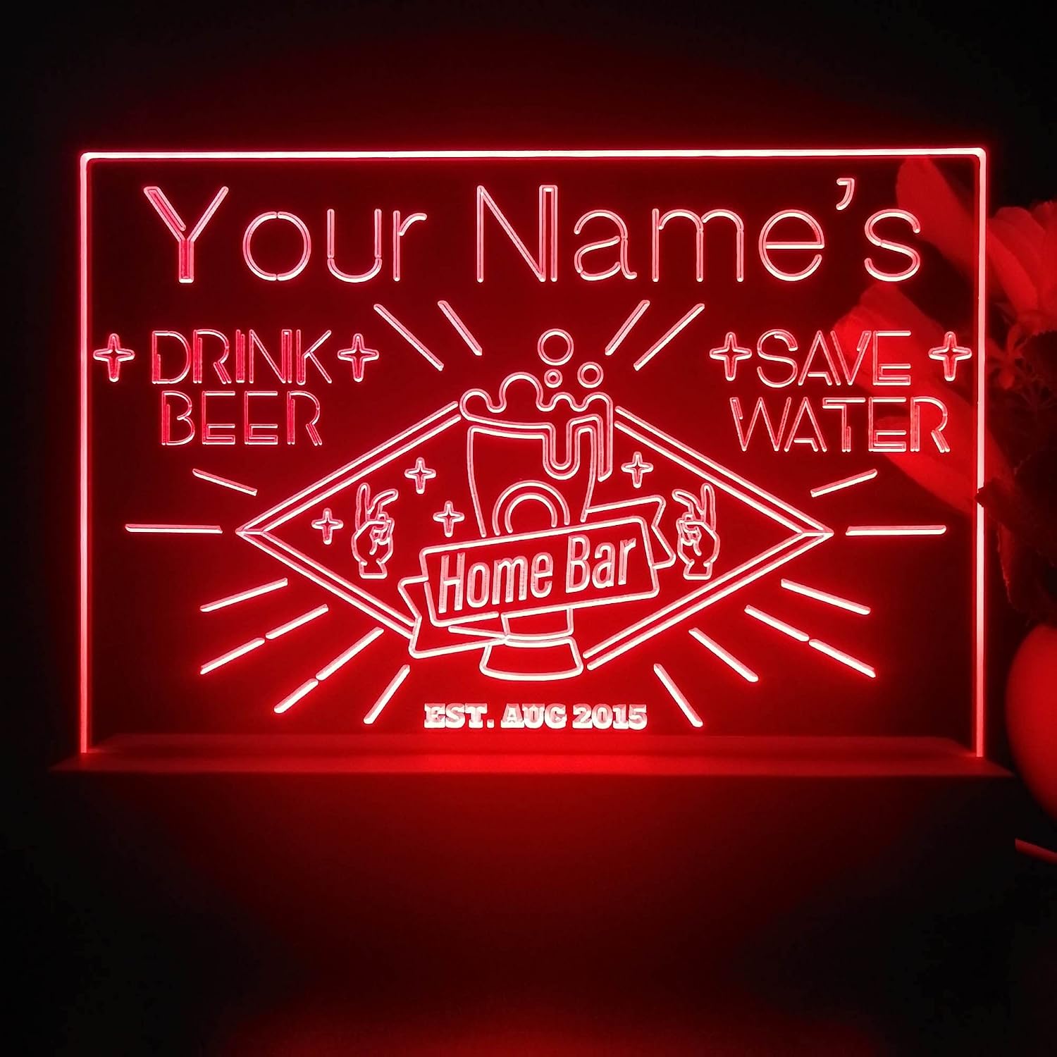 ADVPRO Personalized Name Drink Beer Home Bar Est Date Tabletop LED Neon Night Light & Lamp Color-Changing 4 Modes st5s21-p0004-tm-c