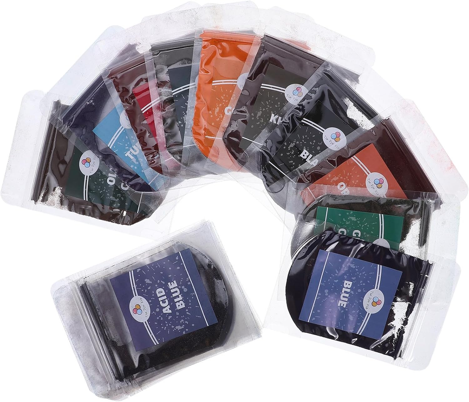 Mikikit 20 Bags Tie Dye Powder Kit with 20 Vibrant Colors 10g Each Bag Powdered Fabric Dyes Suitable for Types of Fabrics for Tie Parties and Outdoor Activities