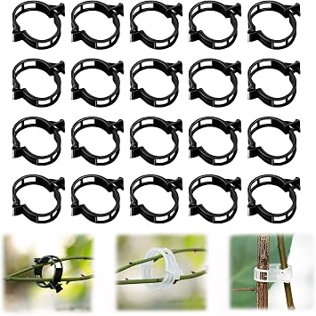 50Pcs Secured Plastic Plant Clip, 2026 Upgrade Plant Support Clips Reusable Garden Clips, Garden Clips for Climbing Plants Tomato Grape Vine Vegetables Plant Fixing Clips 50, Black