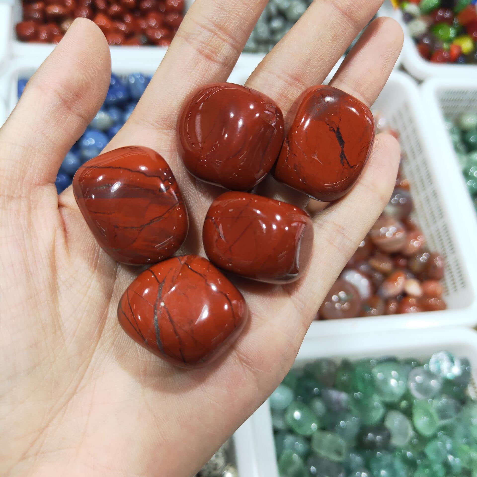 Amazon.co.jp: クリスタル 100 グラムバルク宝石ナチュラルレッド