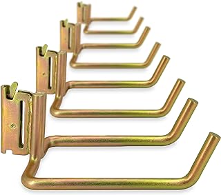 4 Pack E-Track Heavy Duty Shovel Hanger for Store Long Handled Tools, Large Steel Tool Hook TieDown Accessories Cargo Tie Down Systems in Trucks, Trailers,with Spring Fitting Attachments