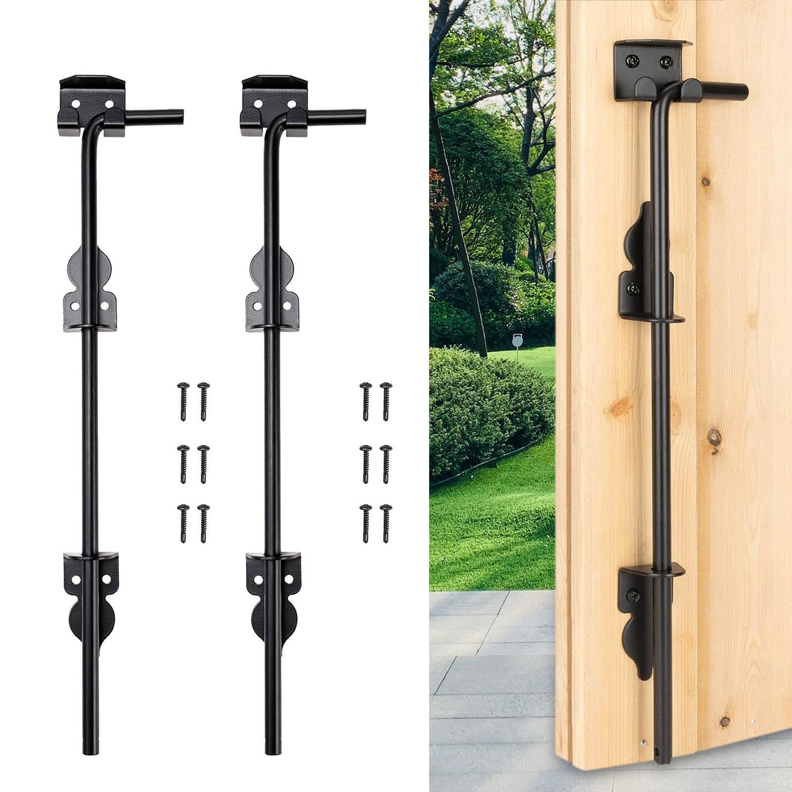 Pestillo de tierra para puerta de granero cerca Para madera Para Sistema bloqueo confiable para puertas dobles y puertas metal Tope puerta con varilla caída Cerraduras premium metal