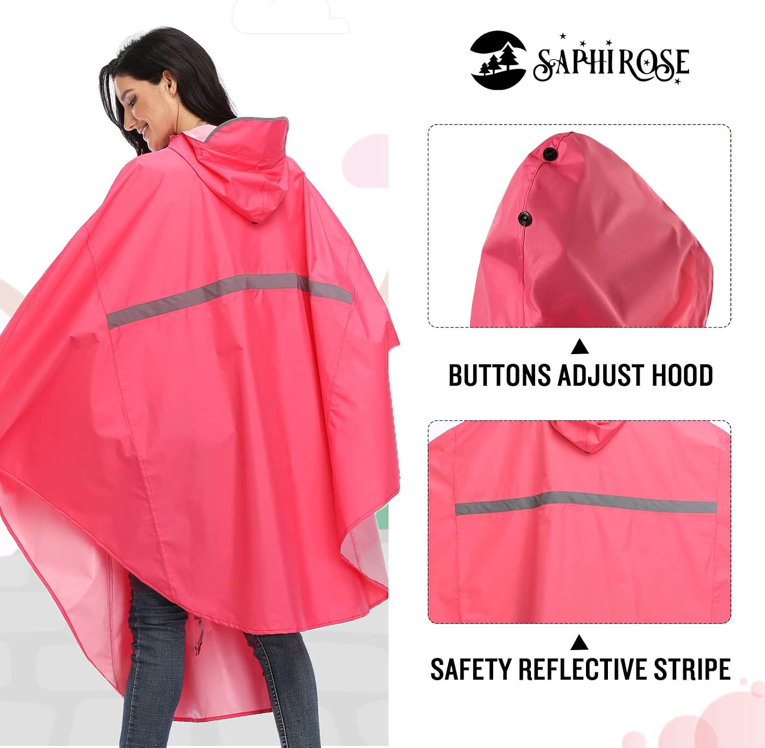 Lightweight Cycling Rain Poncho Hooded 