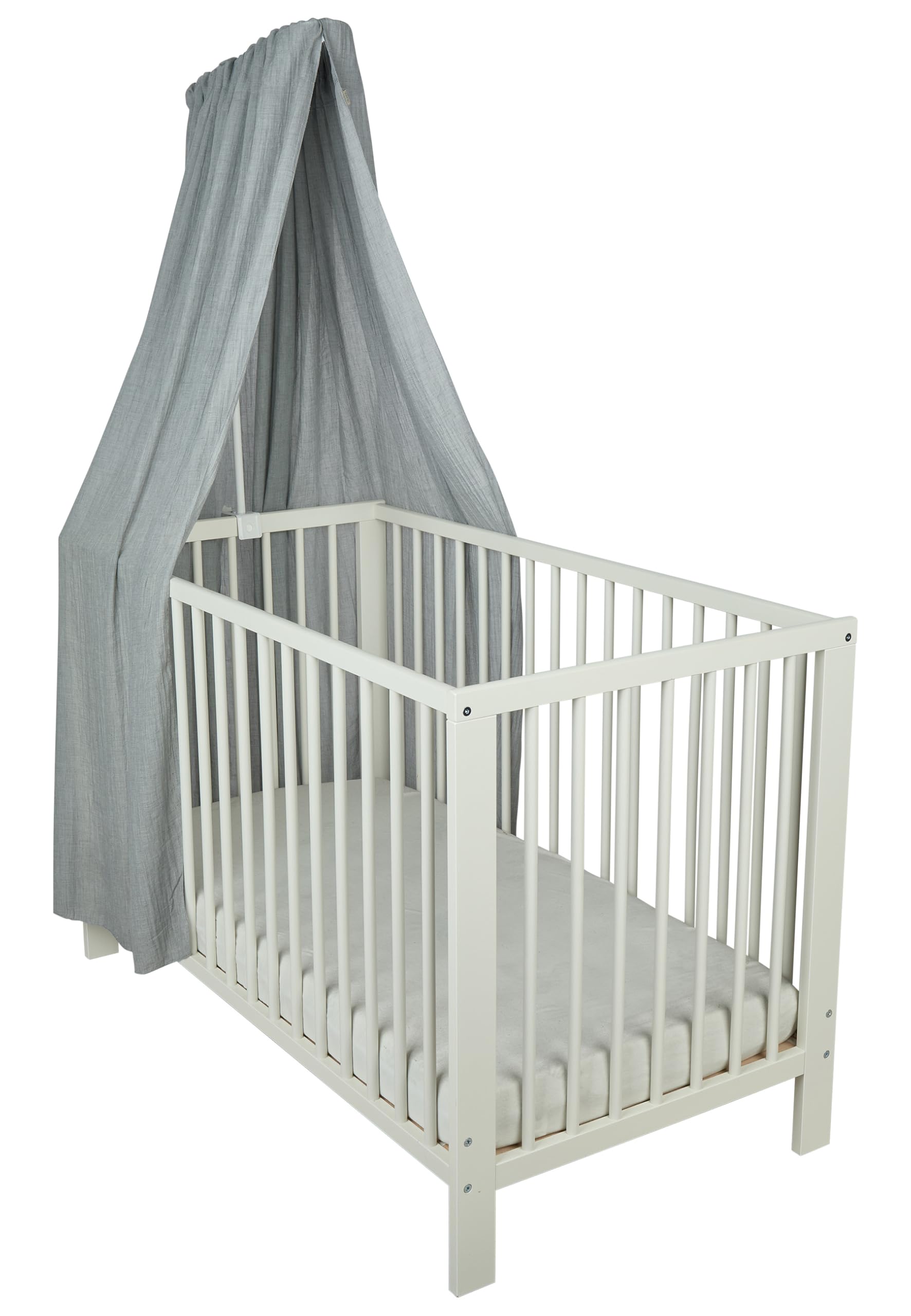 Sterntaler Betthimmel, luftiger Gaze-Stoff, leichter Baby-Betthimmel für Kinderbett, dekorativ und atmungsaktiv, 160×300×0,5 cm, hellgrau